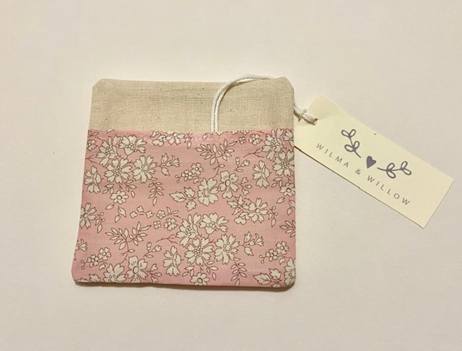 Liberty washable face mask bag- pouch- storage