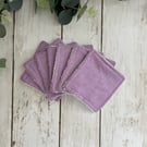 Bamboo Towelling Face Wipes Pack of 7 - Lilac Solid