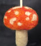 3 Orange Hanging Toadstools. Needle Felted with Wool Fibres.. FREE SHIPPING. - Image 3