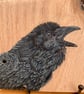 Raven original painting on Oak wood - Image 2