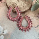 Pretty hand beaded boho dangle earrings, birthday , mum gift, teen girl, summer