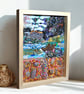 Scottish coast - coastal landscape - needlework - textiles - cottage - framed - Image 3