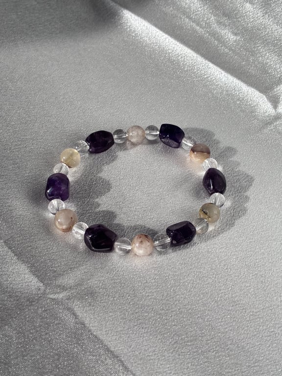 Amethyst & Clear Quartz Bracelet