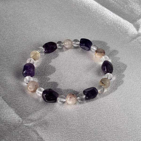 Amethyst & Clear Quartz Bracelet