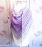Crochet ombre acrylic shawl in shades of lilac, grey and white. Crochet shawl. - Image 7