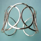 Sterling Silver Celtic Circles Cuff Bangle 