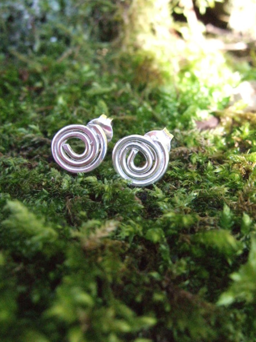 Sterling Silver Spiral Studs