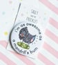 badge - mandrill's bum - 58mm pin badge - handmade mandrill badge
