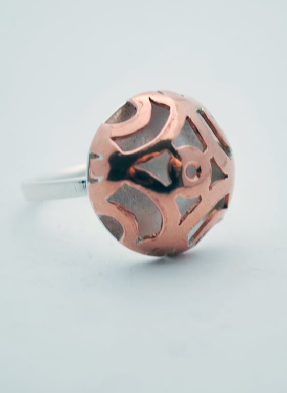 Japanese Illusion Copper and Silver ring