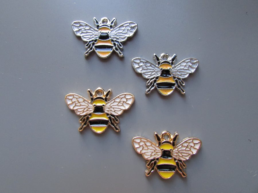 Bee charm pendant 2 colours to choose