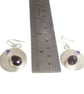 Sterling Silver Earrings with Garnet & Amethyst – Handmade - Image 5