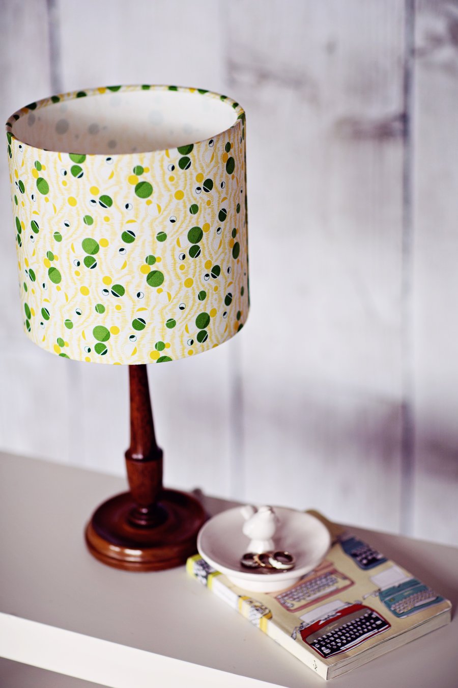 25cm green yellow lampshade, retro lamp shade, table lamp