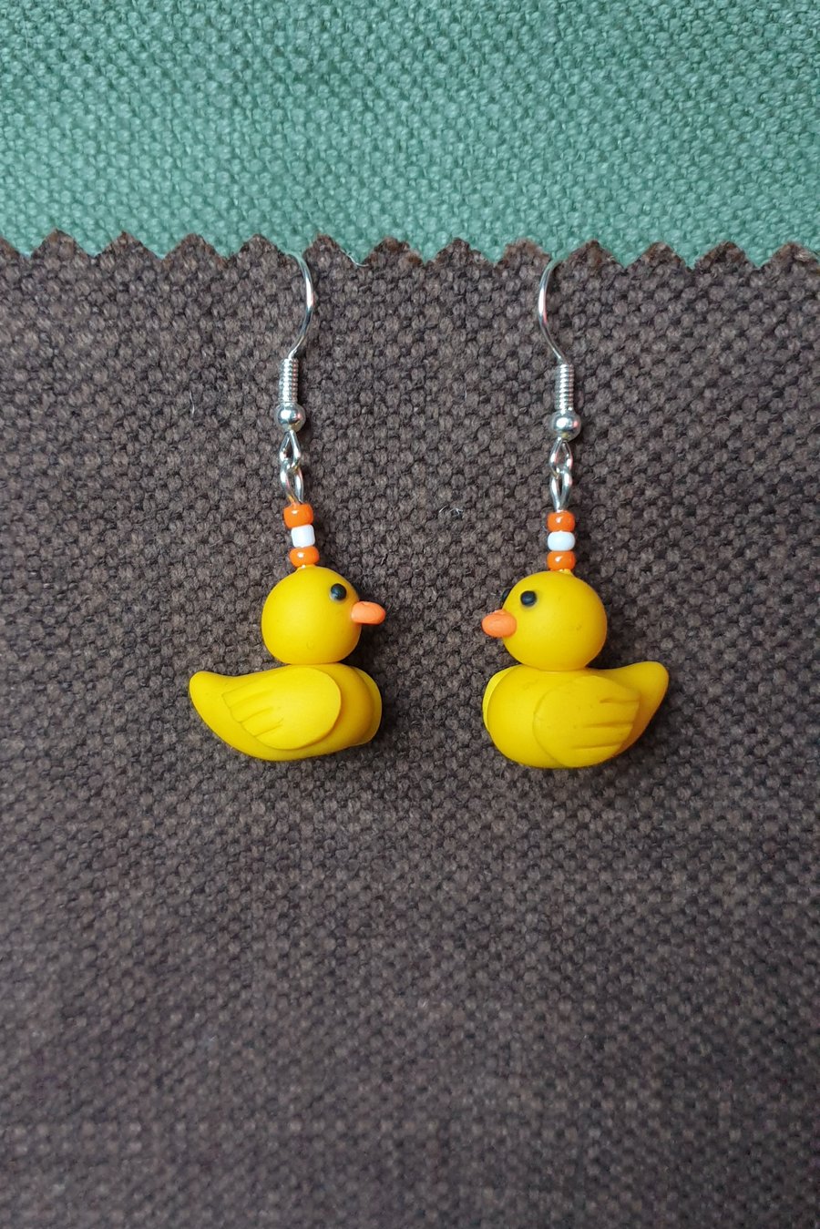 Handmade Rubber Duck Earrings.