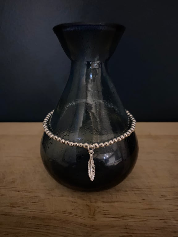  Sterling Silver Feather Bracelet (397)