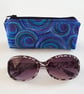 Blue Swirl Fabric Glasses Case - Zipped Spectacle And Sunglasses Pouch - Image 2