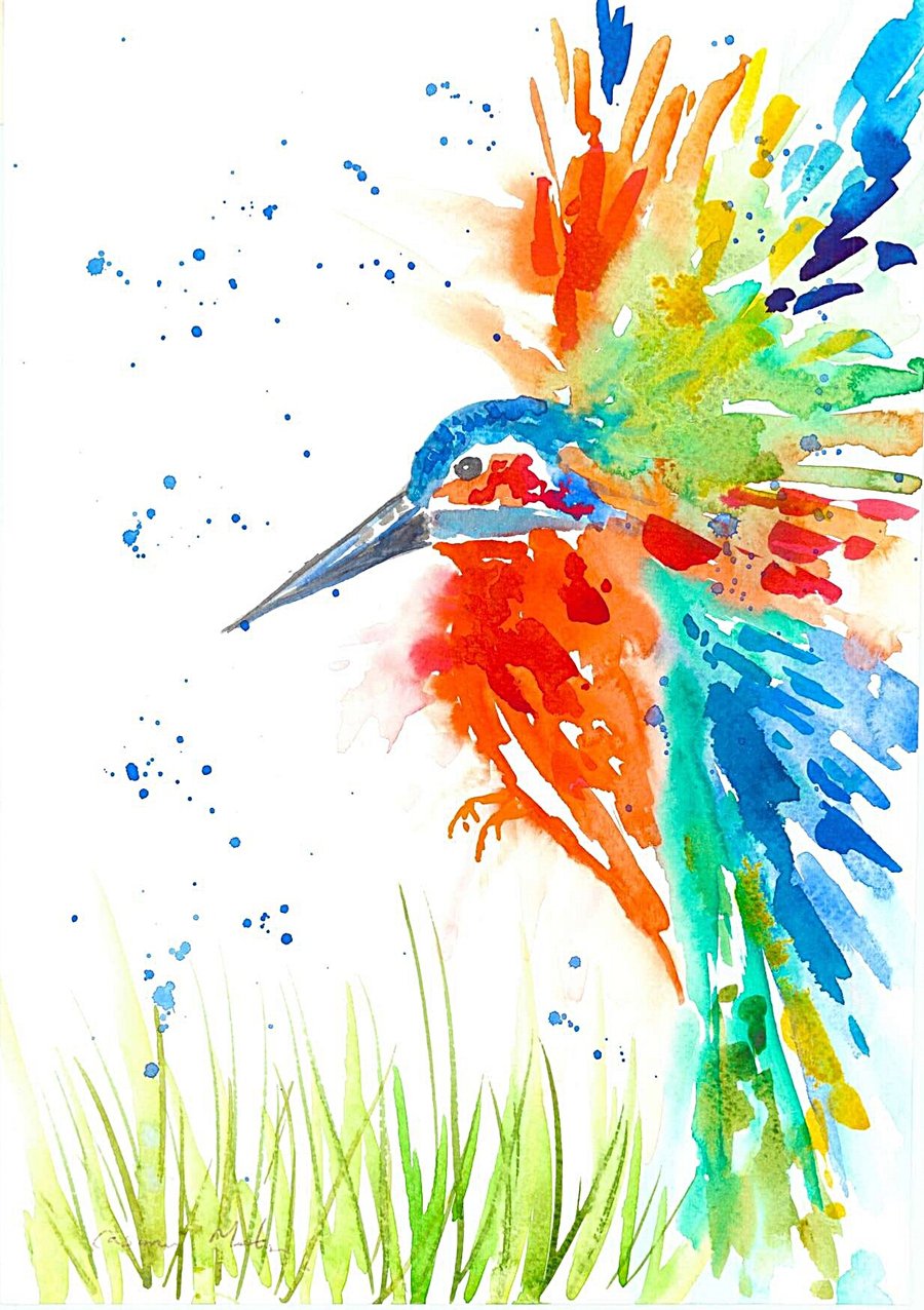 Kingfisher  Greeting card 5" x 7" " Fishing For Compliments !"