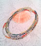 Necklace with Coloured Glass Cube Beads and Silver Plated Spacers, Gift for Her - Image 1