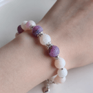 Crackle agate beaded bracelet, gift for her, bracelet with adjustable chain