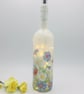 Decoupage bottle light with summer flowers - Image 5