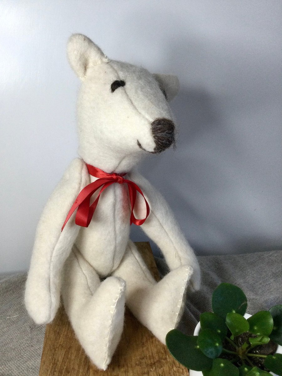 Quirky character teddy bear. Dementia friendly bear Collectible OOAK bear. Handm