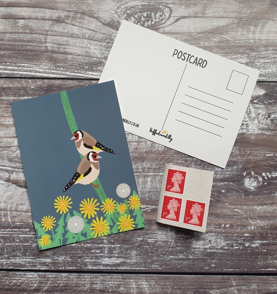Goldfinch A6 Postcard