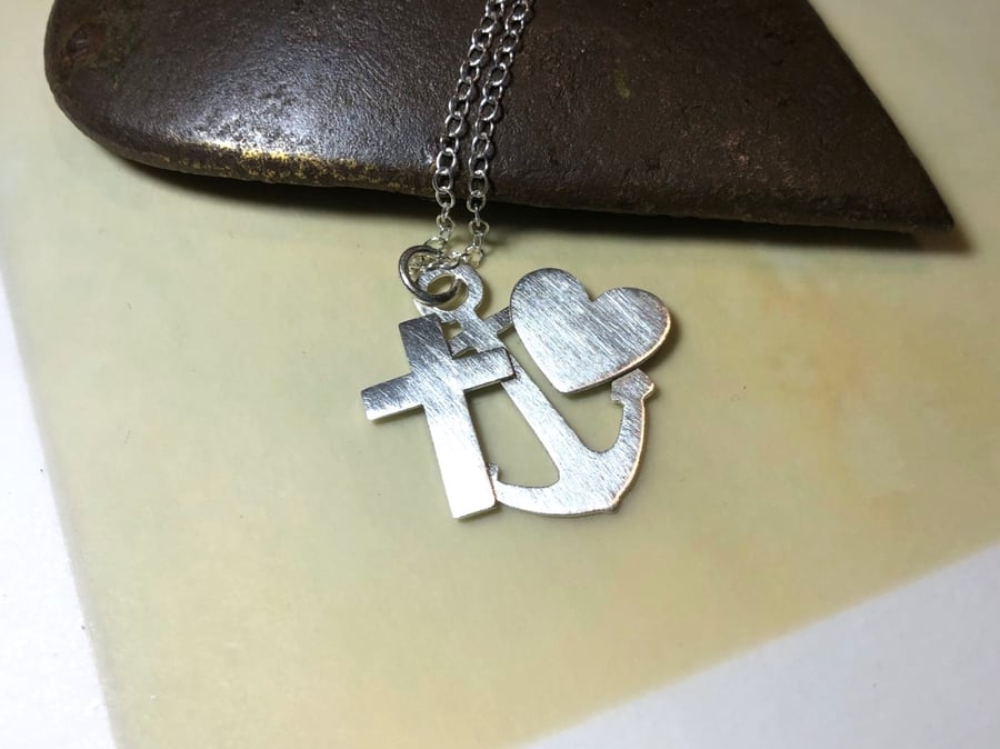 Seconds Sunday Faith Hope & Charity Pendant in Silver