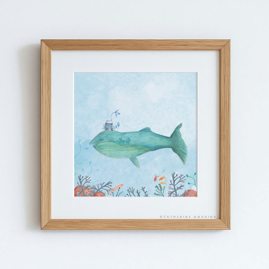 Coastal Collection - Herman the Whale - Illustrated Art Print
