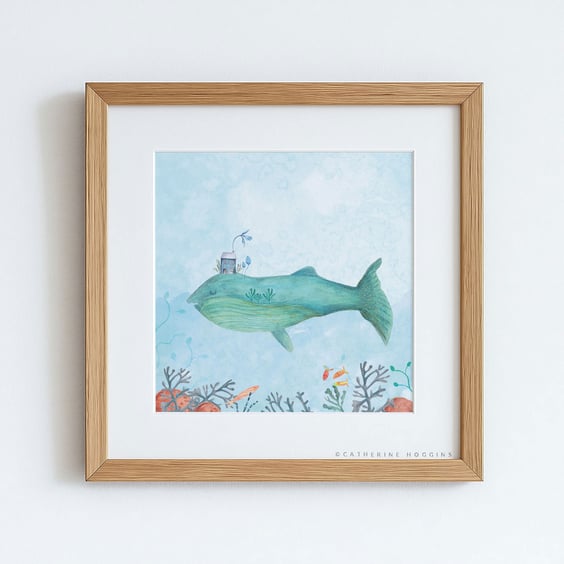 Coastal Collection - Herman the Whale - Illustrated Art Print
