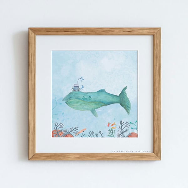 Coastal Collection - Herman the Whale - Illustrated Art Print