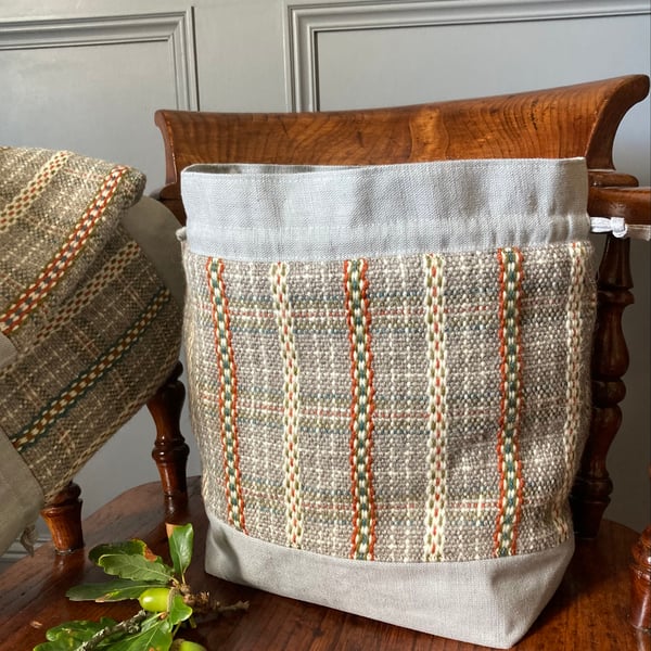 Cariad Bag - Autumnal Hues (1). Handwoven in Wales