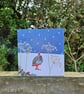 Red-legged partridge in Snowy Scene, Christmas card, Winter birthday, holly  - Image 1
