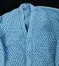 Sale! Hand knitted baby v neck cardigan knitted in blue 24 inch chest - Image 2