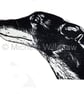 Black Sighthound Lino Print - Greyhound, Whippet, Galgo, Lurcher, dog dad, - Image 6