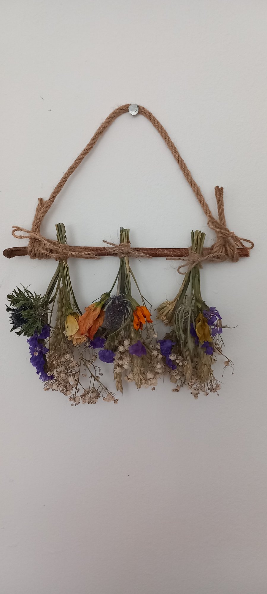 Rustic dried flower wallhanging