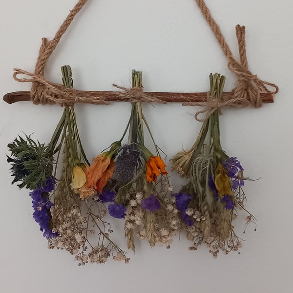 Rustic dried flower wallhanging