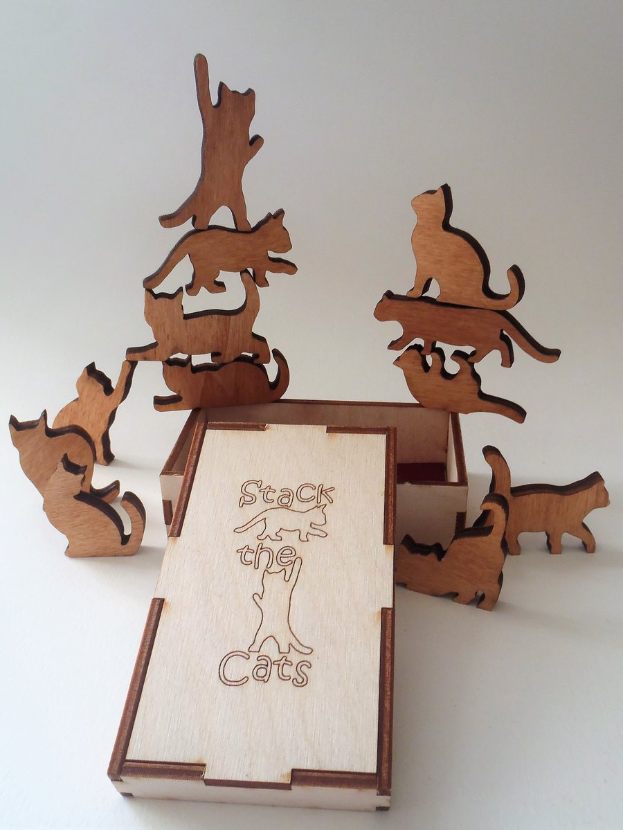 Stack the Cats - Wooden Box