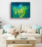 The Field Beyond is a semi-abstract yellow and green April meadow landscape  - Image 8