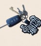 Shih Tzu Keyring - Embroidered Dog Word Art Bag Charm - Image 3