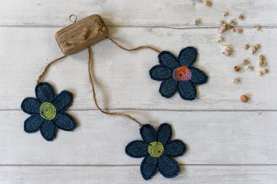 Driftwood and Denim Hanging  Wall Art