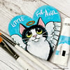 Little Fur-Angel Tuxedo Cat - Hand Painted Heart Shaped Magnet