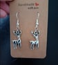 Silver stag charm dangle earrings  - Image 2