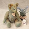 Hand Dyed Alpaca Artist Bear, Hand Embroidered Keepsake, Collectable Teddy Bear