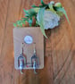 Antique Silver Toned Cat in the Window Drop Earrings