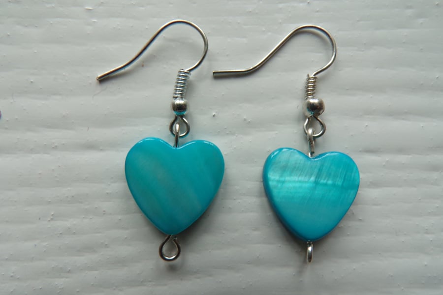 Shell Heart Earrings, Hypoallergenic Shell Heart Earrings
