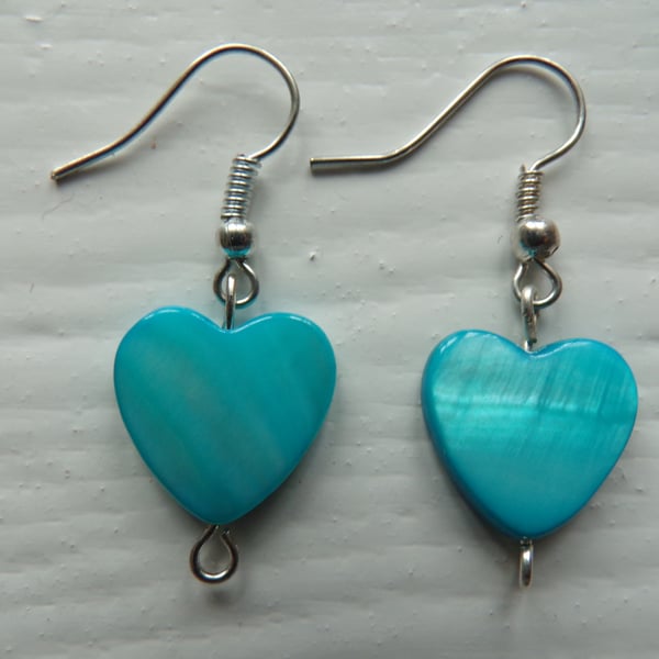 Shell Heart Earrings, Hypoallergenic Shell Heart Earrings