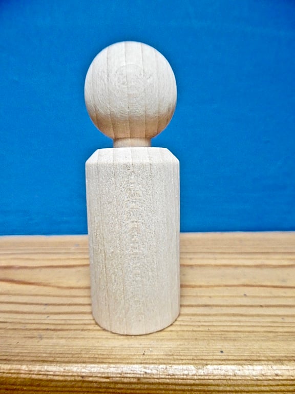 5 x Straight sided  body peg doll   beechwood 8cm EN71 1-2-3 certified