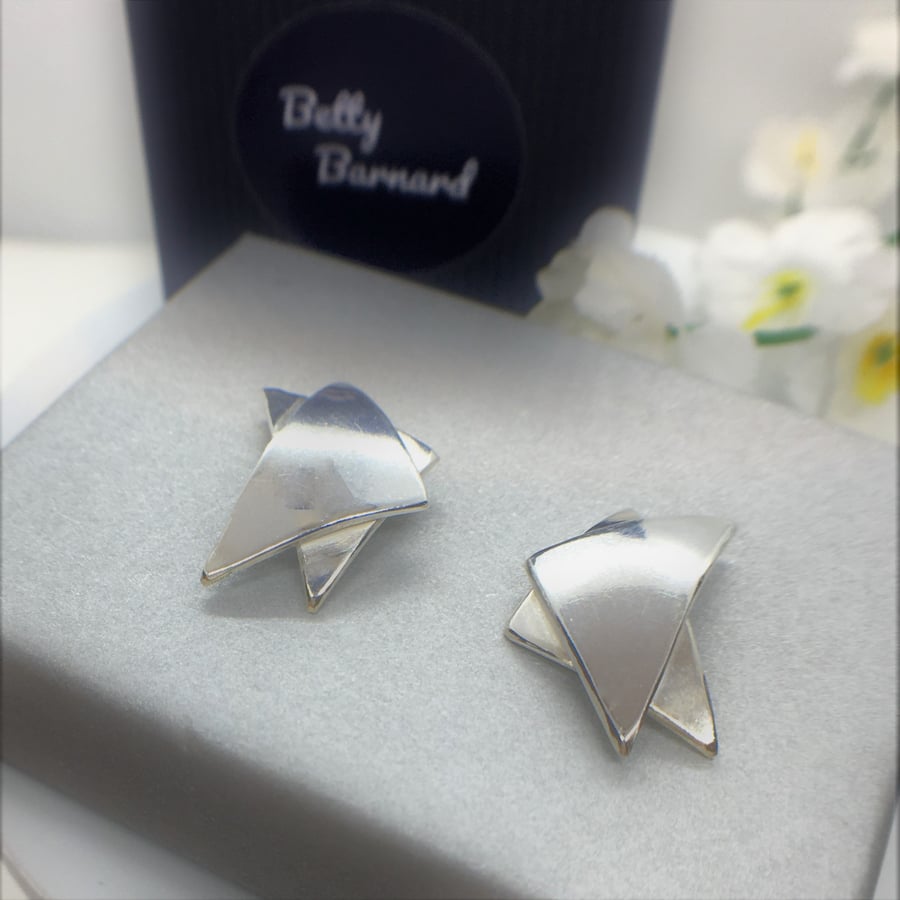 Sterling Silver Triangle Stud earrings