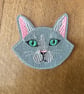 Cat face corner bookmark. Cute cat embroidered cat page keeper . - Image 3