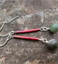   Red and Green  Long Dangle Christmas Earrings