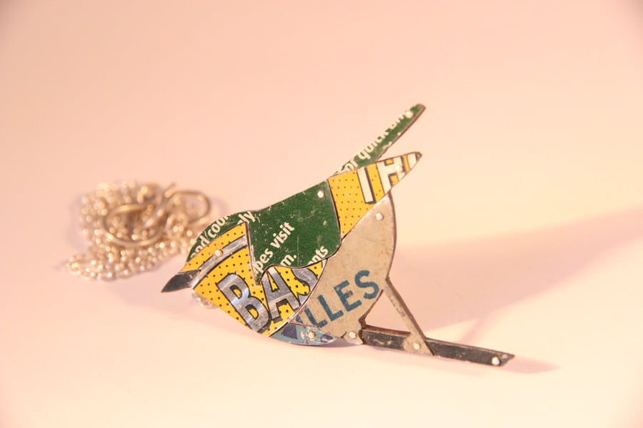 Wood Warbler Tin Necklace